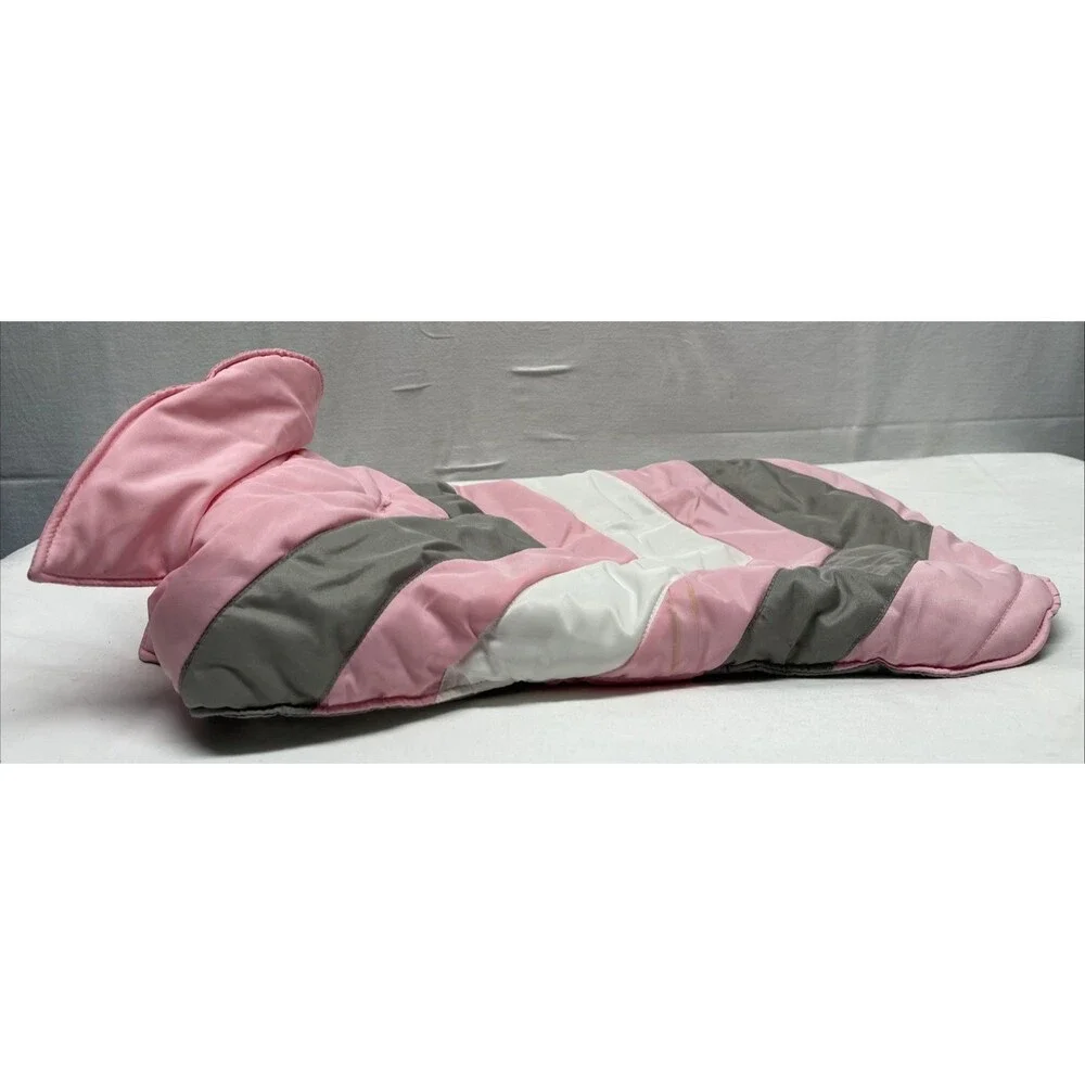 Boots & Barkley Puffer Vest Dog Size Large Pink White Gray Chevron Winter Coat